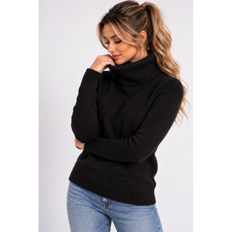 Klasyczny dopasowany sweter damski MAVI w kolorze czarnym
